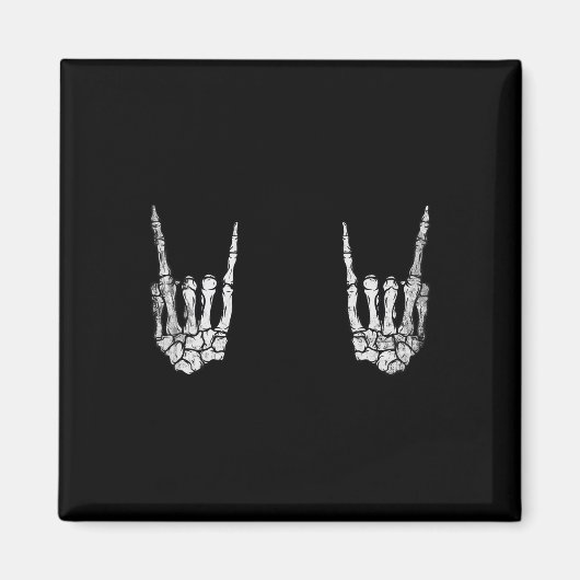 Skeleton Rock Hand Lazy Halloween Costume Cool Bon Magneet (Voorkant)