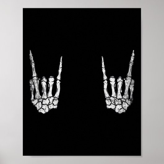 Skeleton Rock Hand Lazy Halloween Costume Cool Bon Poster (Voorkant)