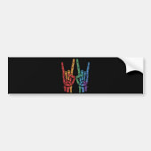Skeleton Rock Hand LGBTQ Rainbow Flag Gay Pride Bumpersticker (Voorkant)