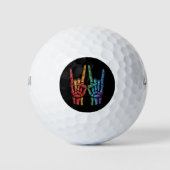 Skeleton Rock Hand LGBTQ Rainbow Flag Gay Pride Golfballen (Voorkant)