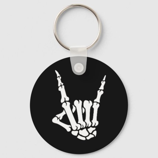 Skeleton Rock Hand Pocket Lazy Halloween Costume C Sleutelhanger (Voorkant)