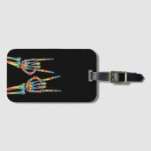 Skeleton Rock Hand Rainbow LGBTQ Gay Lesbian Pride Bagagelabel (Voorkant (horizontaal))