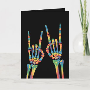 Skeleton Rock Hand Rainbow LGBTQ Gay Lesbian Pride Kaart