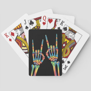 Skeleton Rock Hand Rainbow LGBTQ Gay Lesbian Pride Pokerkaarten