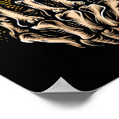 Skeleton Rock Hand Sign Halloween Music Lover 209 Poster (Hoek)