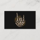 Skeleton Rock Hand Sign Halloween Music Lover 209 Visitekaartje (Achterkant)