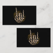Skeleton Rock Hand Sign Halloween Music Lover 209 Visitekaartje (Voorkant / Achterkant)