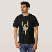 ​Skeleton Rock On Hand Sign Graphic T-Shirt - Goth (Voorkant volledig)