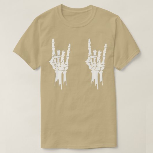 Skeleton, Rock On Hands, Halloween, Men Women Kids T-shirt (Design voorkant)
