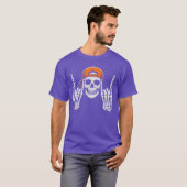 Skeleton Rocker Cool Cap Skater Halloween Costume  T-shirt (Voorkant volledig)