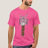 Skeleton Rocking Hand Gitaar Rock Sign Heavy Meta T-shirt (Voorkant)