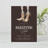 Skeleton Rodeo Halloween-feest uitnodiging (Staand voorkant)