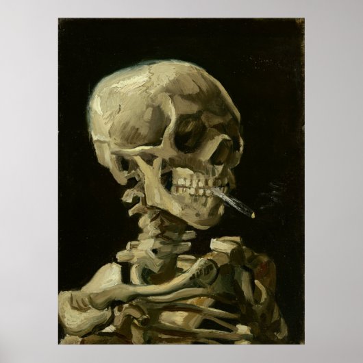 Skeleton roken een sigaret door Vincent van Gogh Poster (Voorkant)