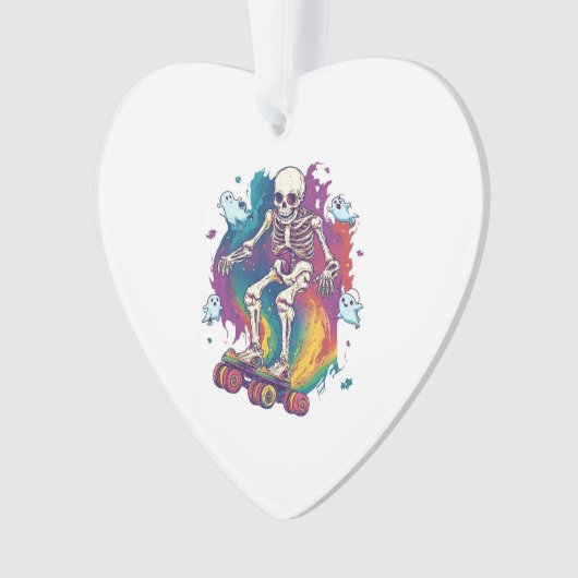 Skeleton Roller Skater Ornament (voorkant)