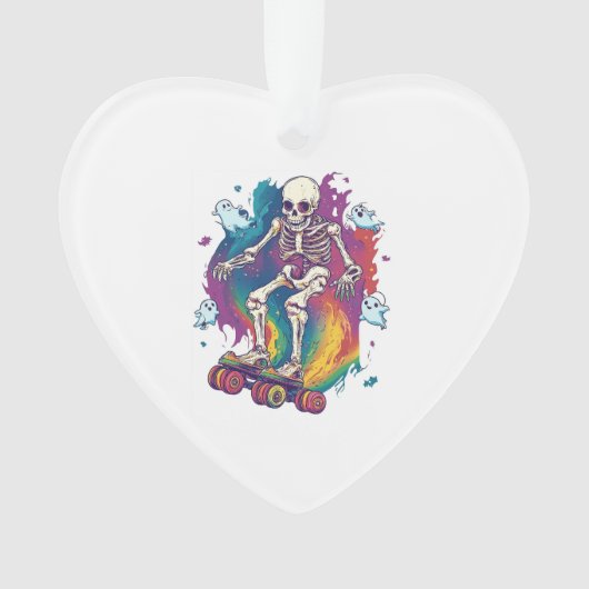 Skeleton Roller Skater Ornament (voorkant)