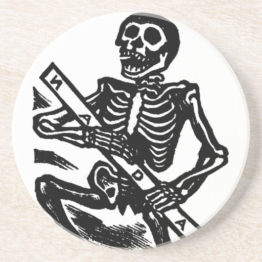 Skeleton, rond 1951 Mexico. Zandsteen Onderzetter (Voorkant)