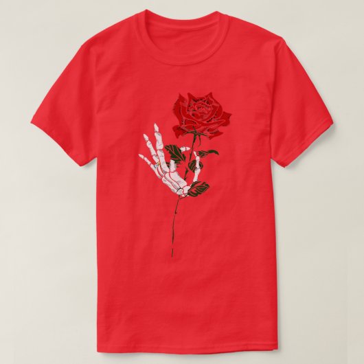 Skeleton Roos Bride Tattoo Design T-shirt (Design voorkant)