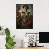 Skeleton & Roses Poster (Thuiskantoor)