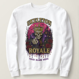 SKELETON ROYALE Gouden Kroon Rhinestone Koning Kun Trui
