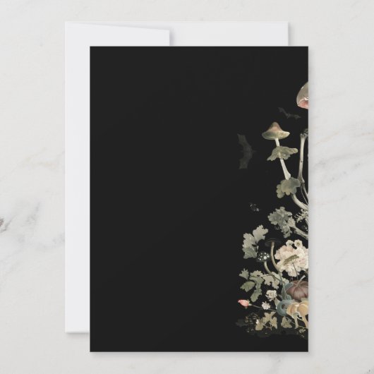 Skeleton Roze Bloemen Halloween Kostuumfeest Kaart (Achterkant)