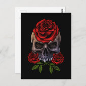 Skeleton Rozen Romantic Floral Death Briefkaart (Voorkant / Achterkant)