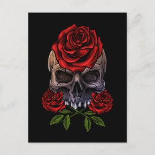 Skeleton Rozen Romantic Floral Death Briefkaart