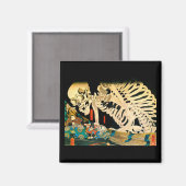 Skeleton samengevat door Witch Kuniyoshi Fine Art Magneet (Voorkant / Achterkant)