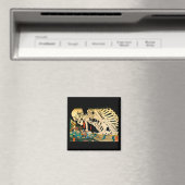 Skeleton samengevat door Witch Kuniyoshi Fine Art Magneet (Insitu (Vaatwasser))