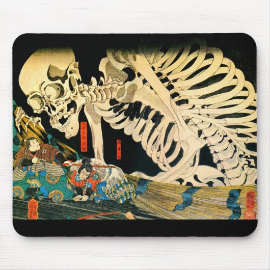 Skeleton samengevat door Witch Kuniyoshi Fine Art Muismat (Voorkant)
