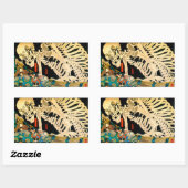 Skeleton samengevat door Witch Kuniyoshi Fine Art Rechthoekige Sticker (Vel)