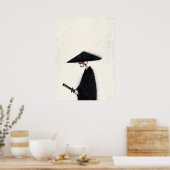 Skeleton Samurai with Katana and Hat Halloween  Poster (Keuken)