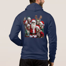 Skeleton Santa Christmas Group Photo – Festive 3D  Hoodie