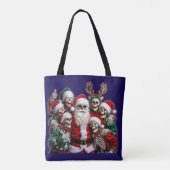 Skeleton Santa Christmas Group Photo – Festive 3D  Tote Bag (Achterkant)