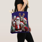 Skeleton Santa Christmas Group Photo – Festive 3D  Tote Bag (Dichtbij)