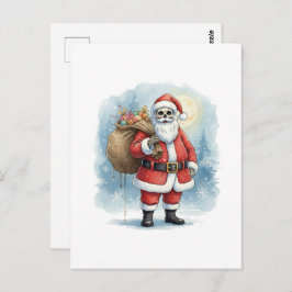 Skeleton Santa Claus Briefkaart
