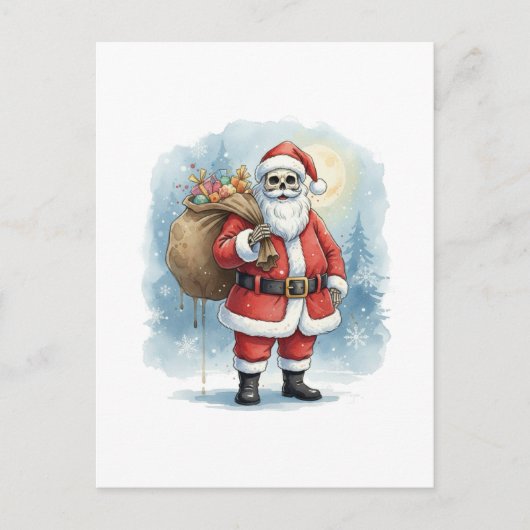 Skeleton Santa Claus Briefkaart (Voorkant)