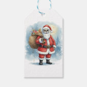 Skeleton Santa Claus Cadeaulabel (Voorkant)