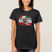 Skeleton Santa Claus Hat Drinking Coffee  Christma T-shirt (Voorkant)