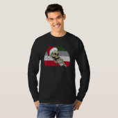 Skeleton Santa Claus Hat Drinking Coffee  Christma T-shirt (Voorkant volledig)