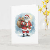 Skeleton Santa Claus Kaart (Gele Bloem)