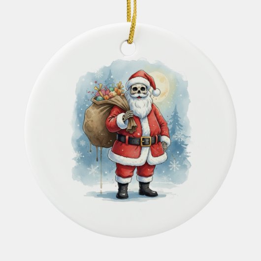 Skeleton Santa Claus Keramisch Ornament (Voorkant)