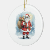 Skeleton Santa Claus Keramisch Ornament (Links)