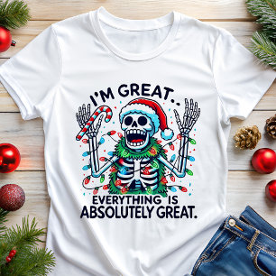 Skeleton Santa Ik ben geweldig grappig Kerstmis Tri-Blend Shirt
