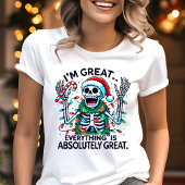Skeleton Santa Ik ben geweldig grappig Kerstmis Tri-Blend Shirt
