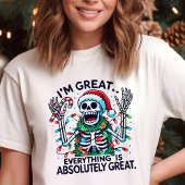 Skeleton Santa Ik ben geweldig grappig Kerstmis Tri-Blend Shirt