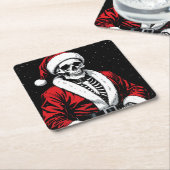 Skeleton Santa Kartonnen Onderzetters (Schuin)