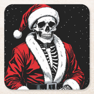 Skeleton Santa Kartonnen Onderzetters