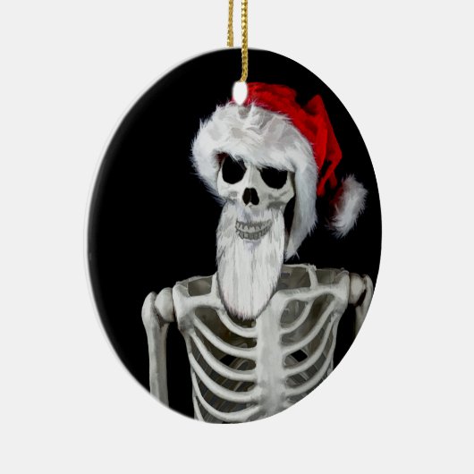 Skeleton Santa Kerstversiering Keramisch Ornament (Rechts)