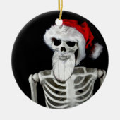 Skeleton Santa Kerstversiering Keramisch Ornament (Voorkant)