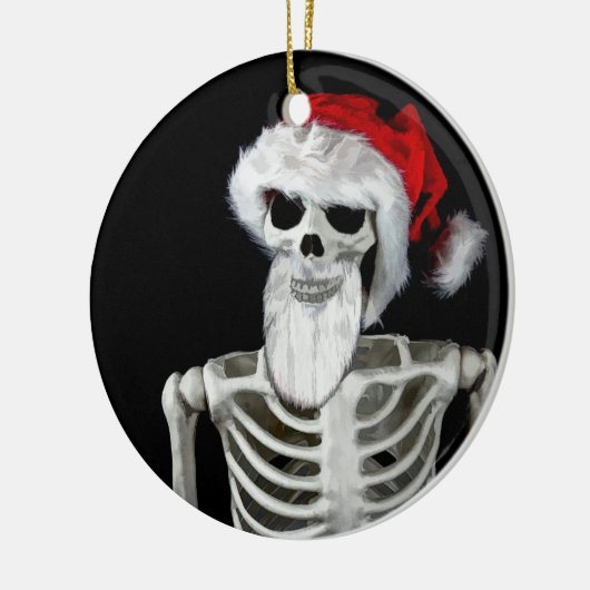 Skeleton Santa Kerstversiering Keramisch Ornament (Links)